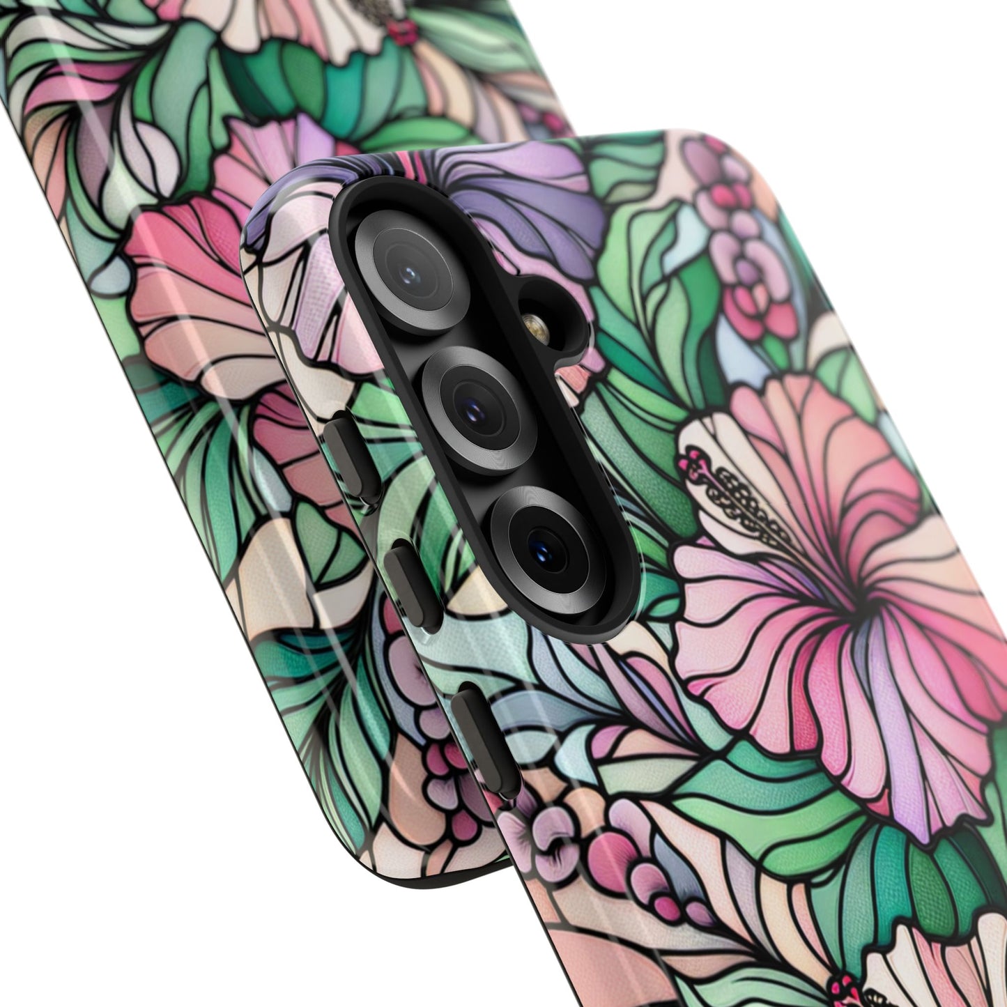 Hibiscus Flower Stained Glass Phone Case