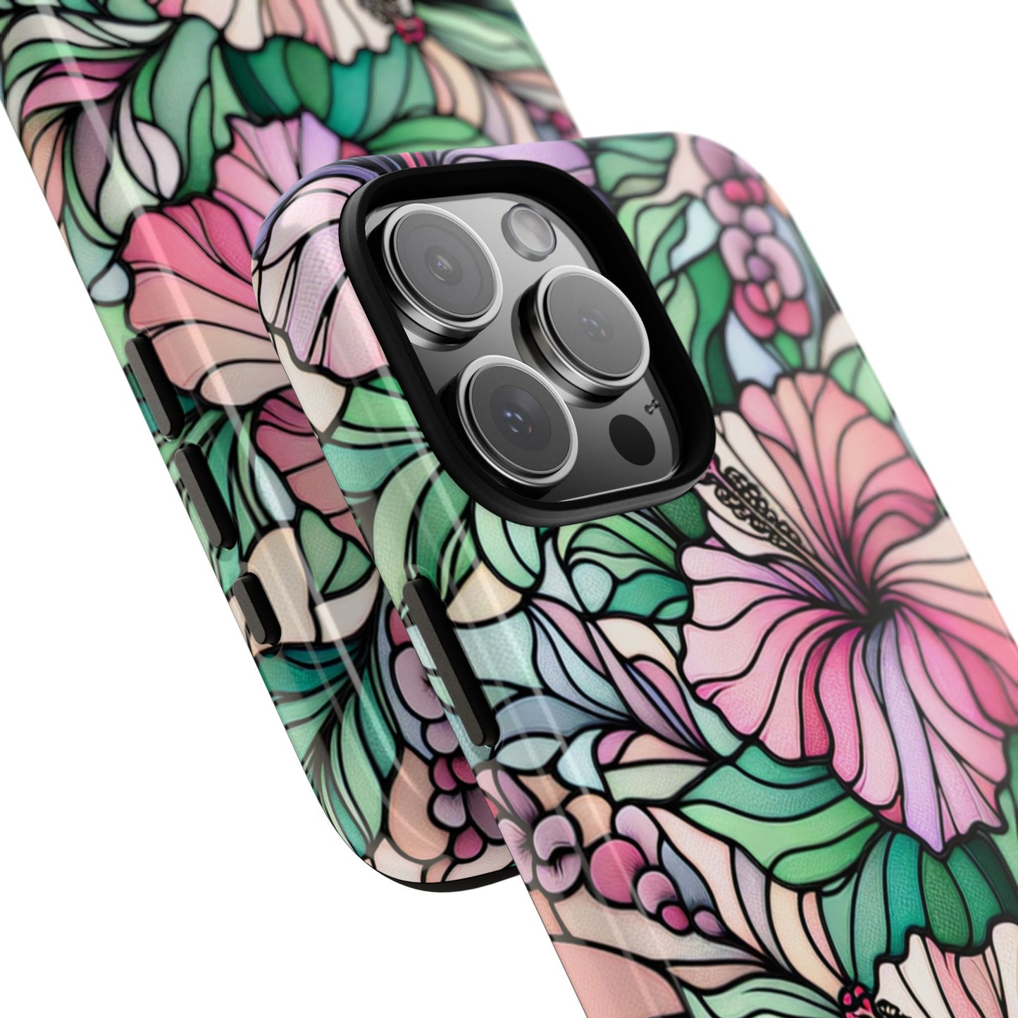 Hibiscus Flower Stained Glass Phone Case