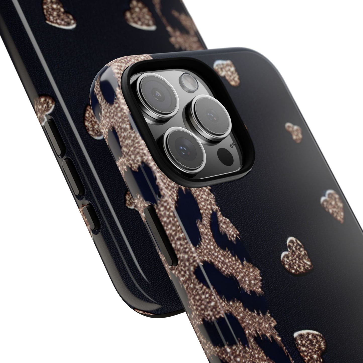 Leopard Print & Hearts Phone Case