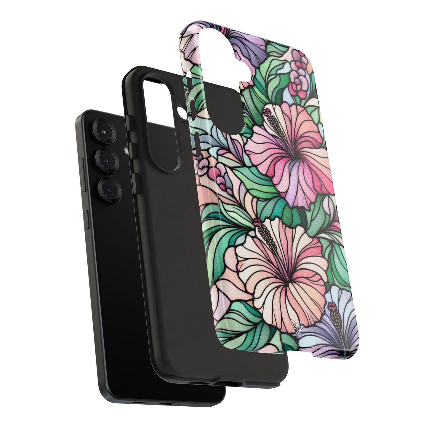 Hibiscus Flower Stained Glass Phone Case