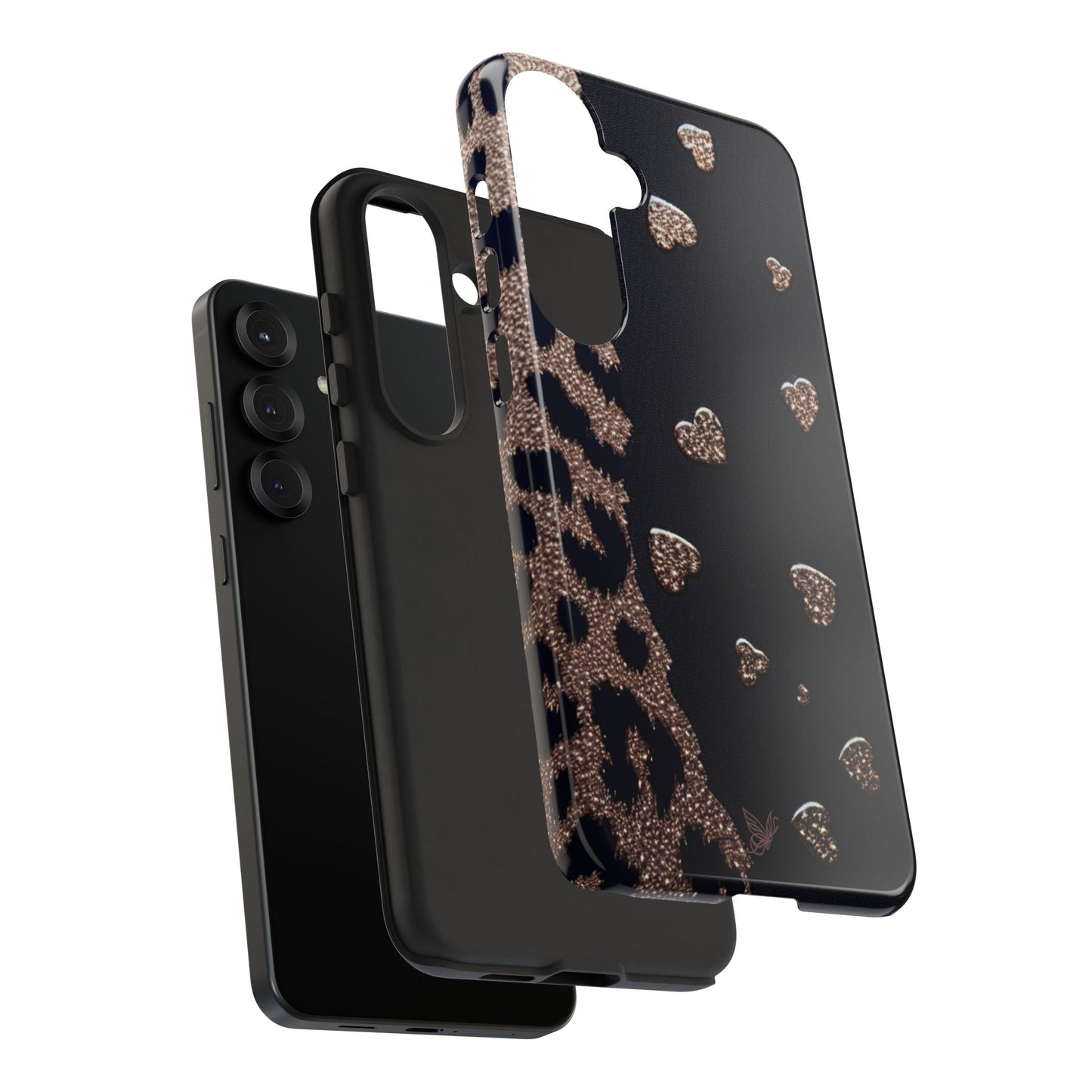 Leopard Print & Hearts Phone Case