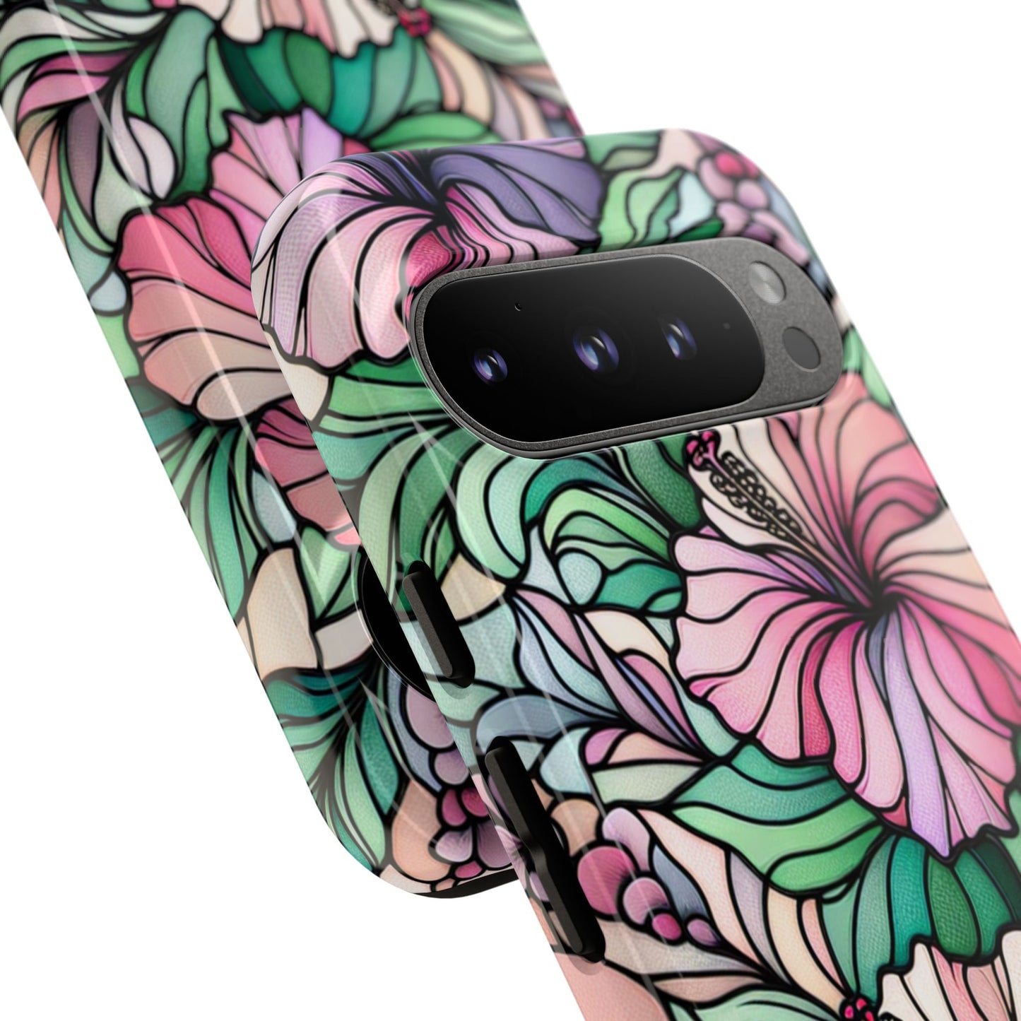 Hibiscus Flower Stained Glass Phone Case