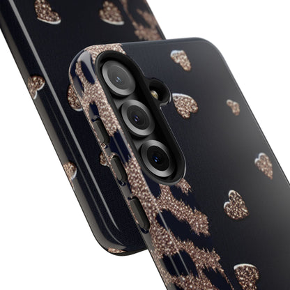 Leopard Print & Hearts Phone Case