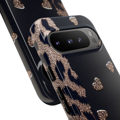 Leopard Print & Hearts Phone Case