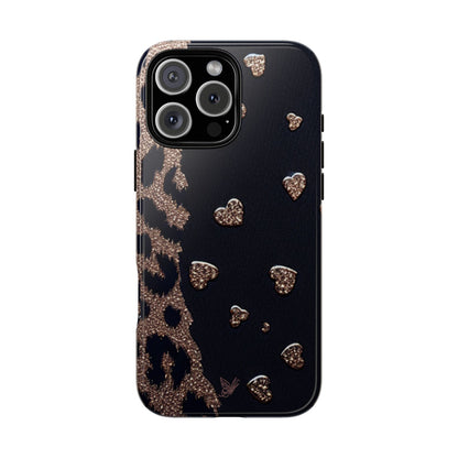 Leopard Print & Hearts Phone Case