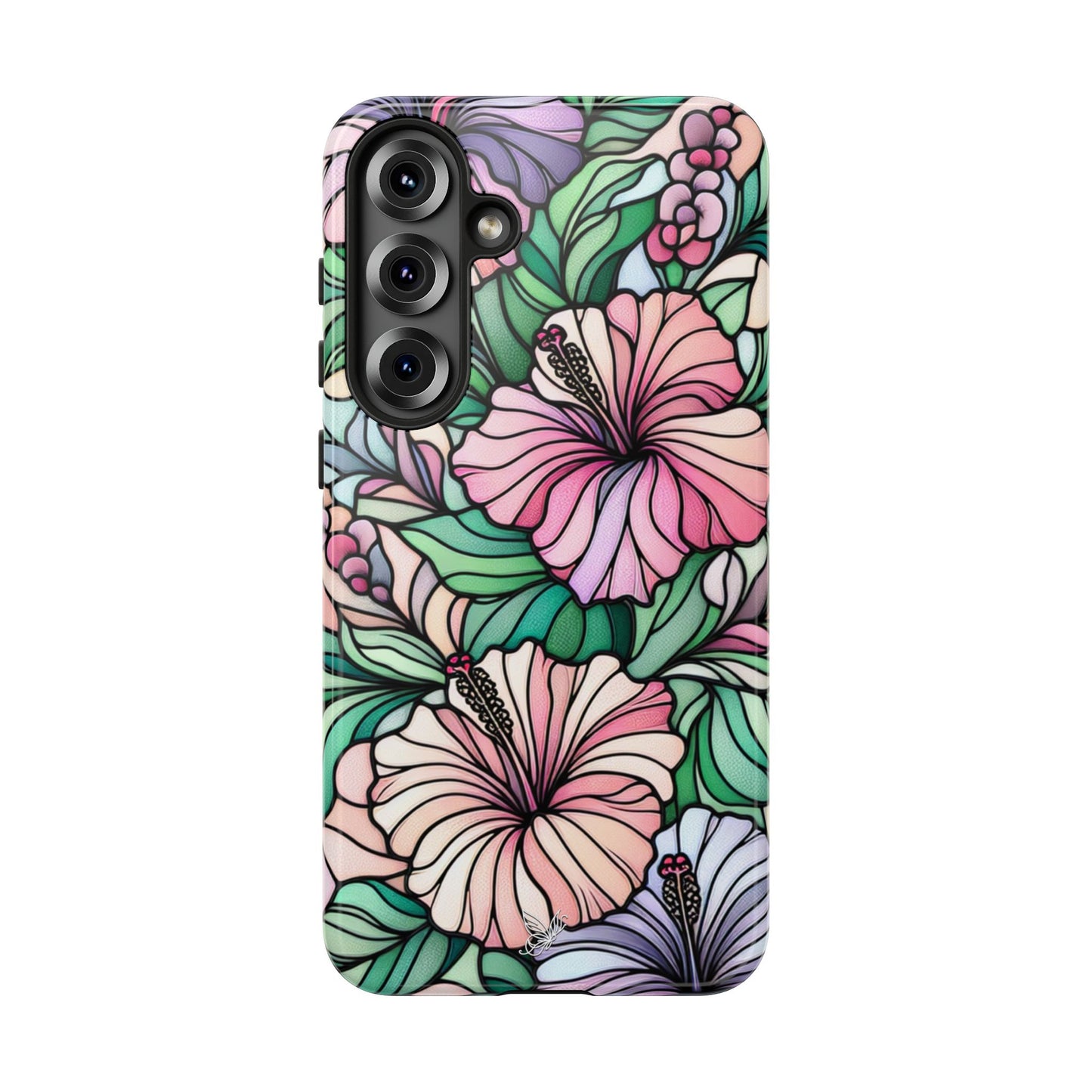 Hibiscus Flower Stained Glass Phone Case