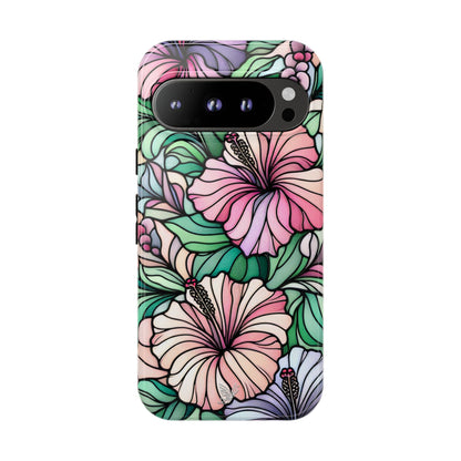 Hibiscus Flower Stained Glass Phone Case
