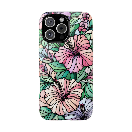 Hibiscus Flower Stained Glass Phone Case