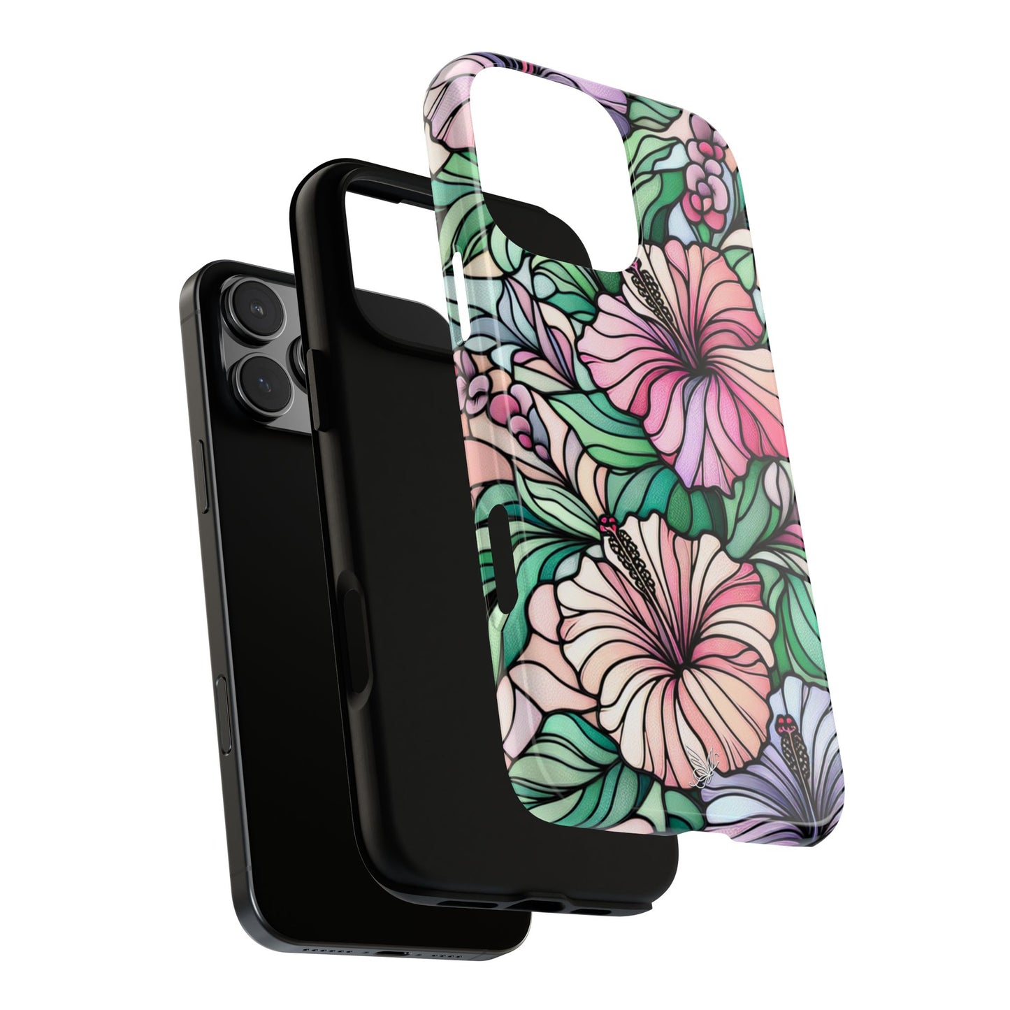 Hibiscus Flower Stained Glass Phone Case