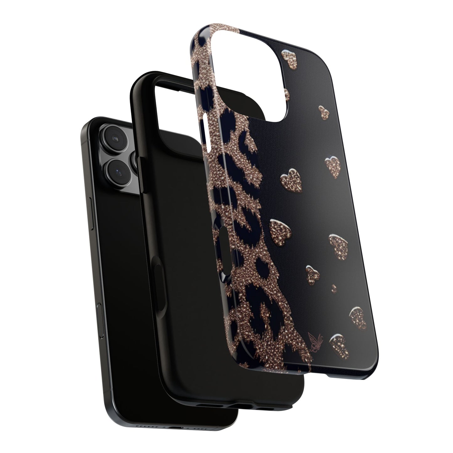 Leopard Print & Hearts Phone Case